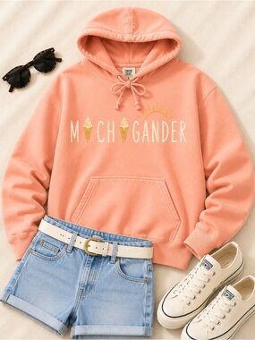 Michigander-Comfort Colors Peachy- Ice Cream Summer Days Graphic Hoodie